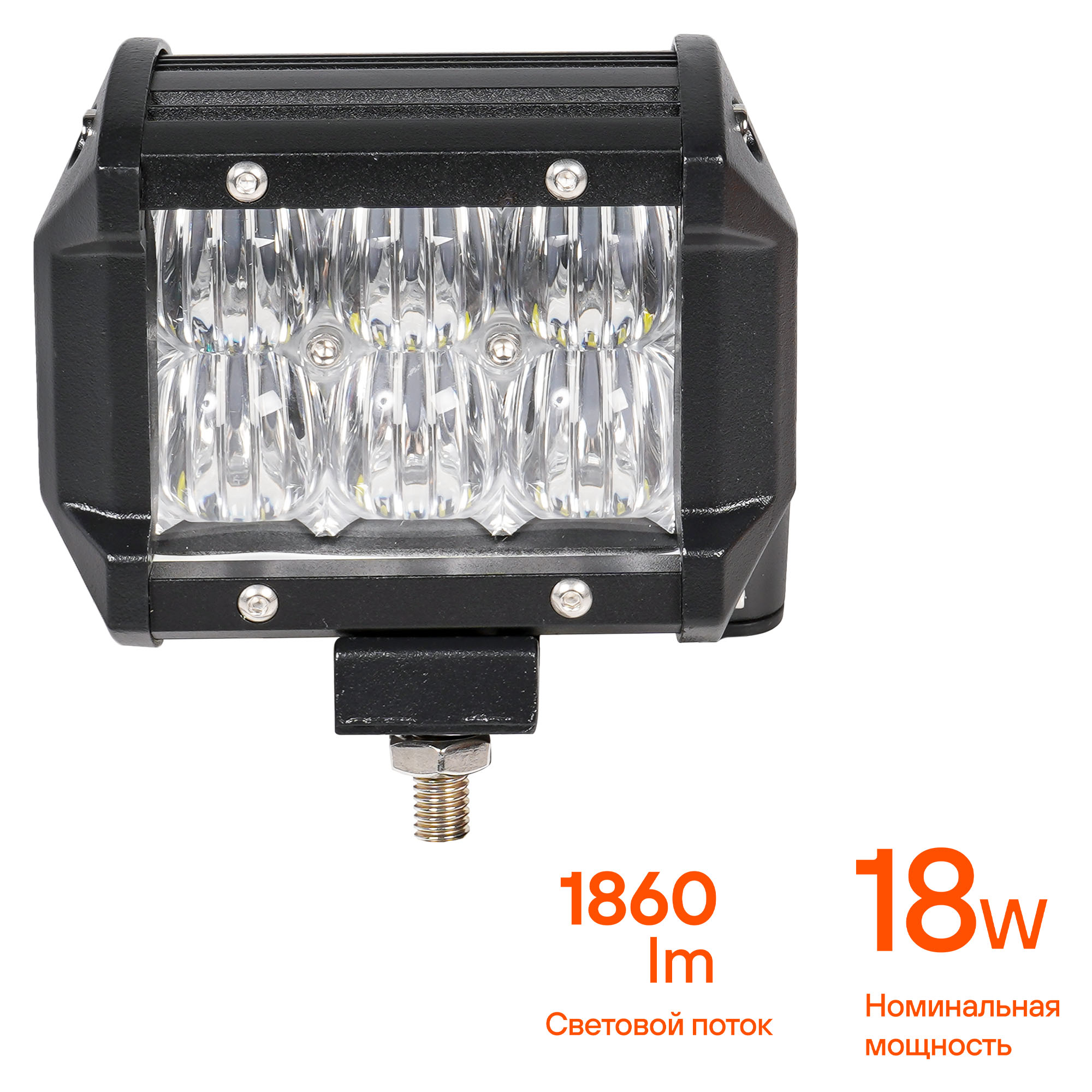

ФАРА СВЕТОДИОДНАЯ (БАЛКА) ДВУХРЯДНАЯ, 6 LED 5D ЛИНЗА РАБОЧИЙ СВЕТ, 18W, (98Х78Х65) 12/24V (ALED043), ALED043