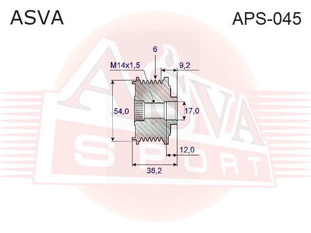 

ШКИВ ОБГОННЫЙ ГЕНЕРАТОРА, APS045