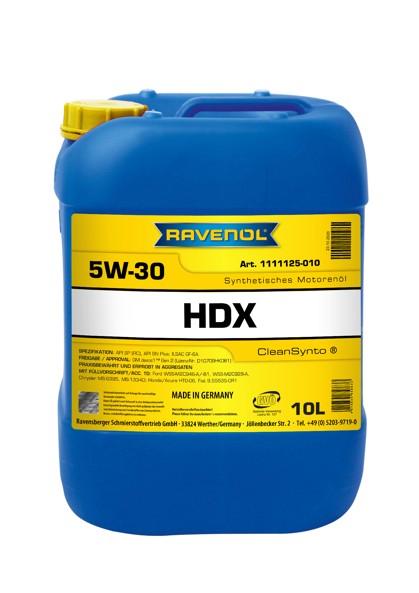 SAE 5W-30 10L HDX МОТОРНОЕ МАСЛО
