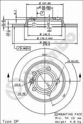 Диск тормозной vw transporter iv box (70a, 70h, 7da, 7dh) 07/90-04/03 / vw transporter iv bus (70b,