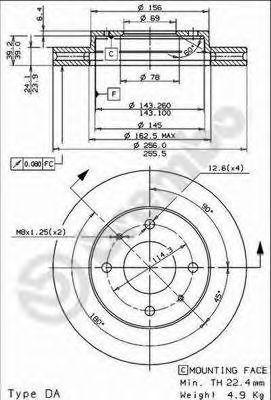 

ДИСК ТОРМОЗНОЙ MITSUBISHI CARISMA (DA) 07/95-06/06 / MITSUBISHI CARISMA SALOON (DA) 09/96-06/06 / M, 09704310